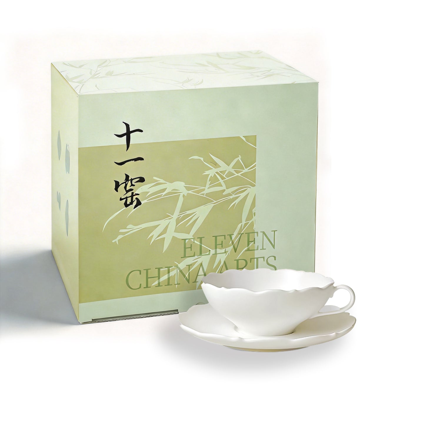 Song-Style Petal-Rim White Tea Cup & Saucer