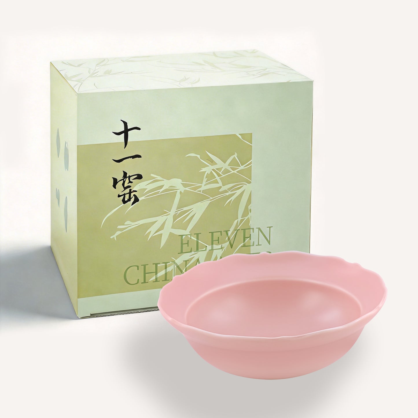 Song-Style Petal-Rim Matte Pink 18cm Large Bowl