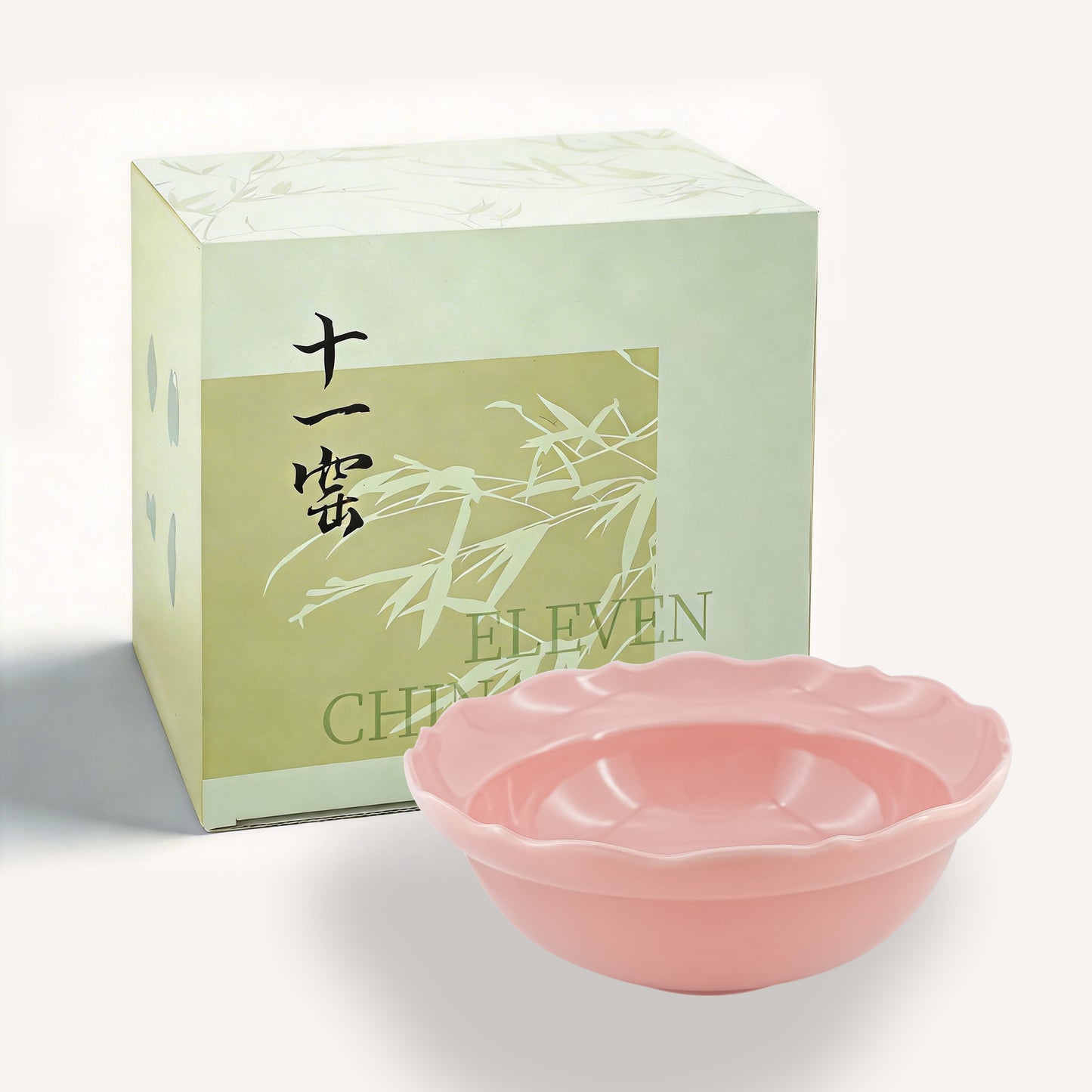 Song-Style Petal-Rim Bright Pink 18cm Large Bowl