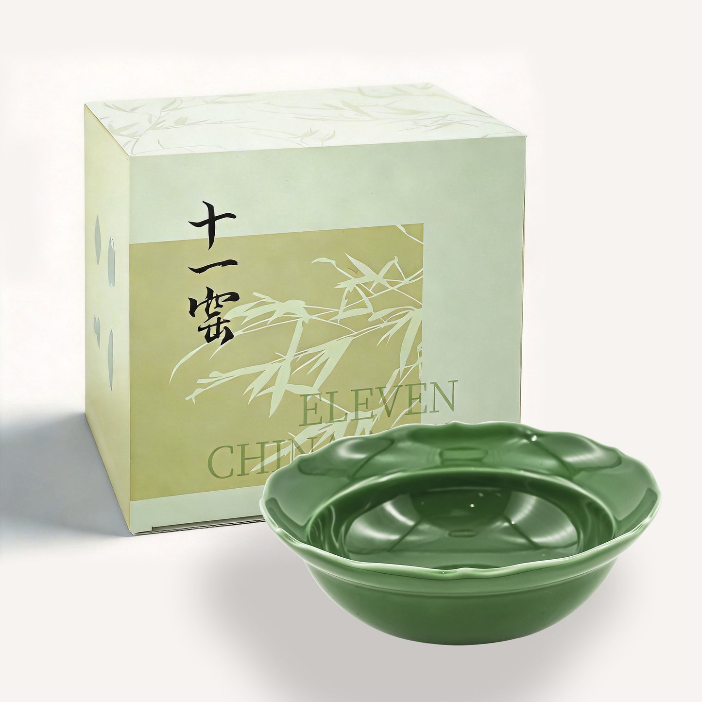 Song-Style Petal-Rim Bright Green 18cm Large Bowl