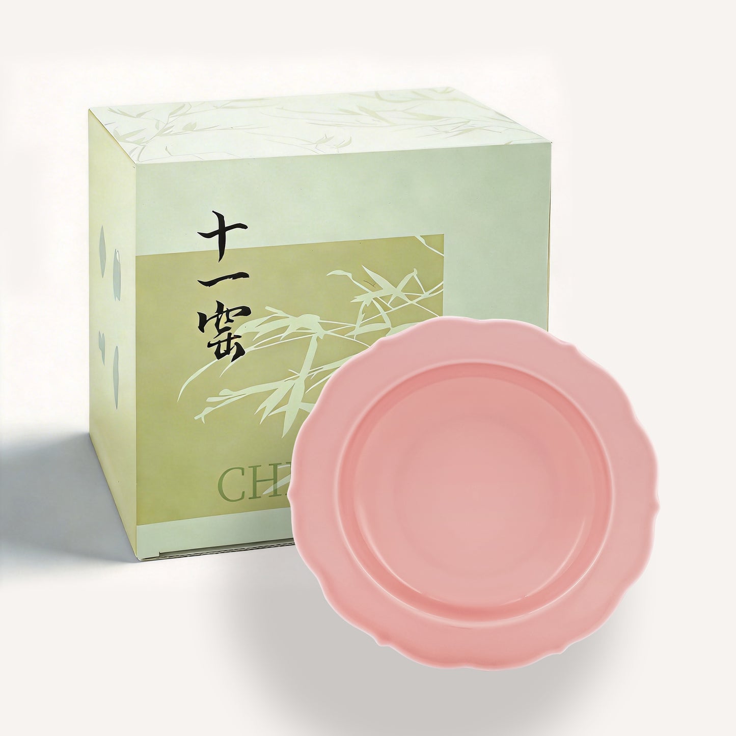 Song-Style Petal-Rim Bright Pink 19cm Deep Plate