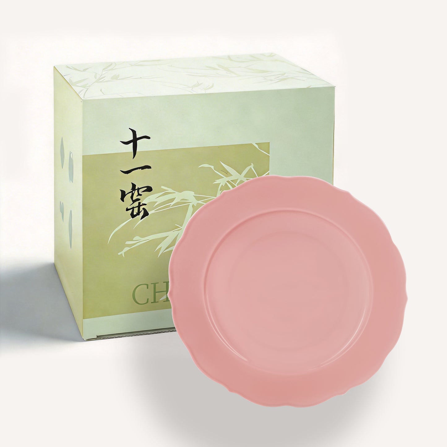 Song-Style Petal-Rim Bright Pink 22cm Dinner Plate