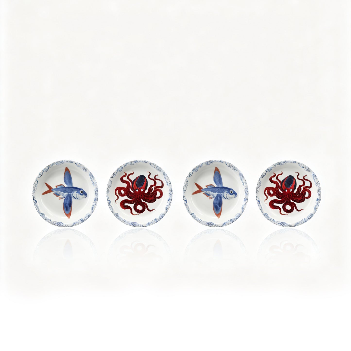 Eleven China Arts Chinese Sweet Plate Set of 4