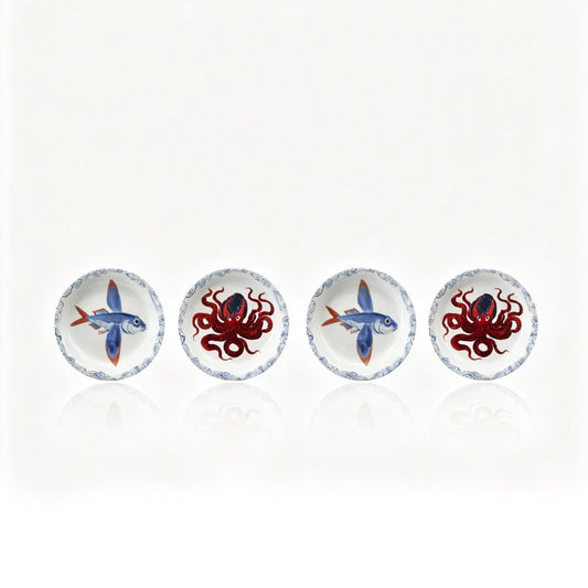 Eleven China Arts Chinese Sweet Plate Set of 4