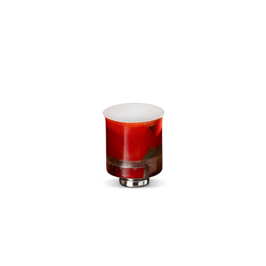 Red Wall Holding Cup