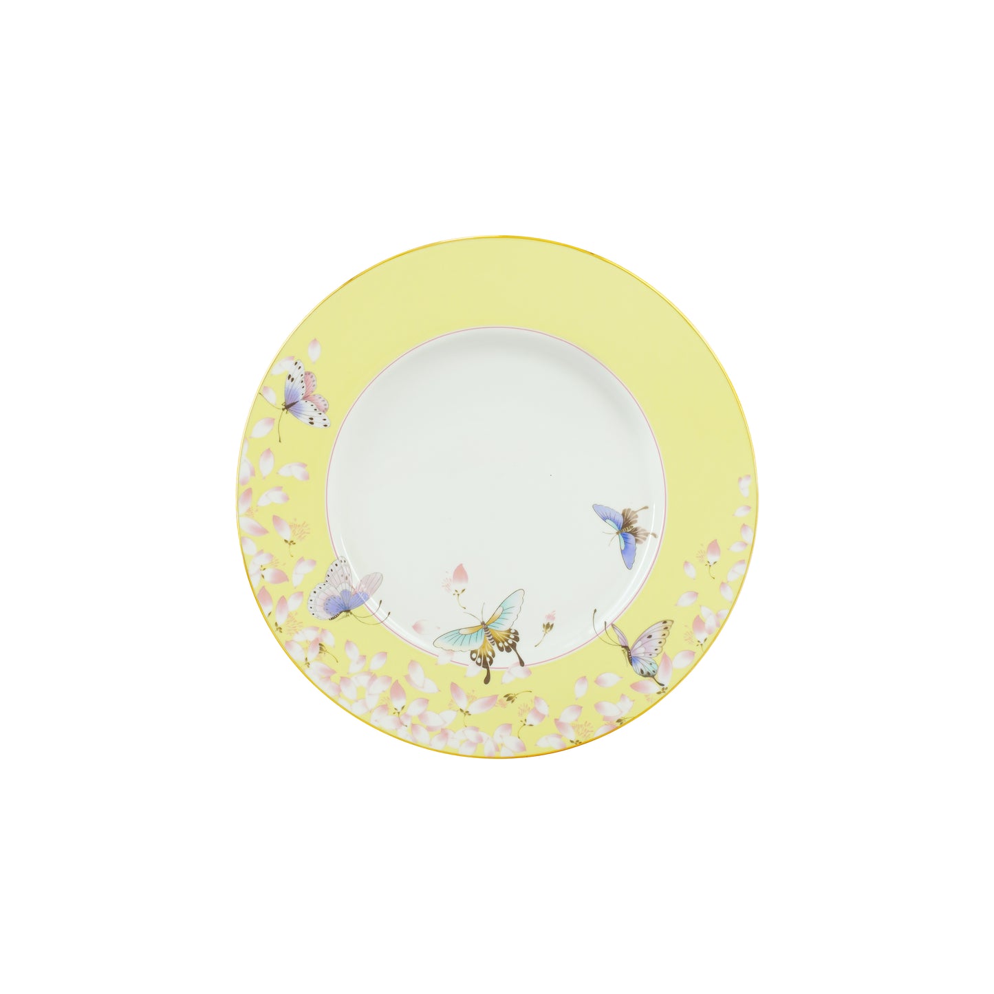 Butterflies Among Flowers 20cm Plate  -Yellow