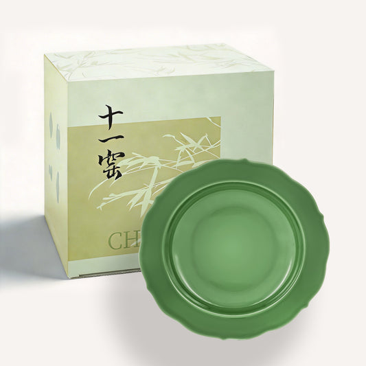 Song-Style Petal-Rim Bright Green 22cm Dinner Plate