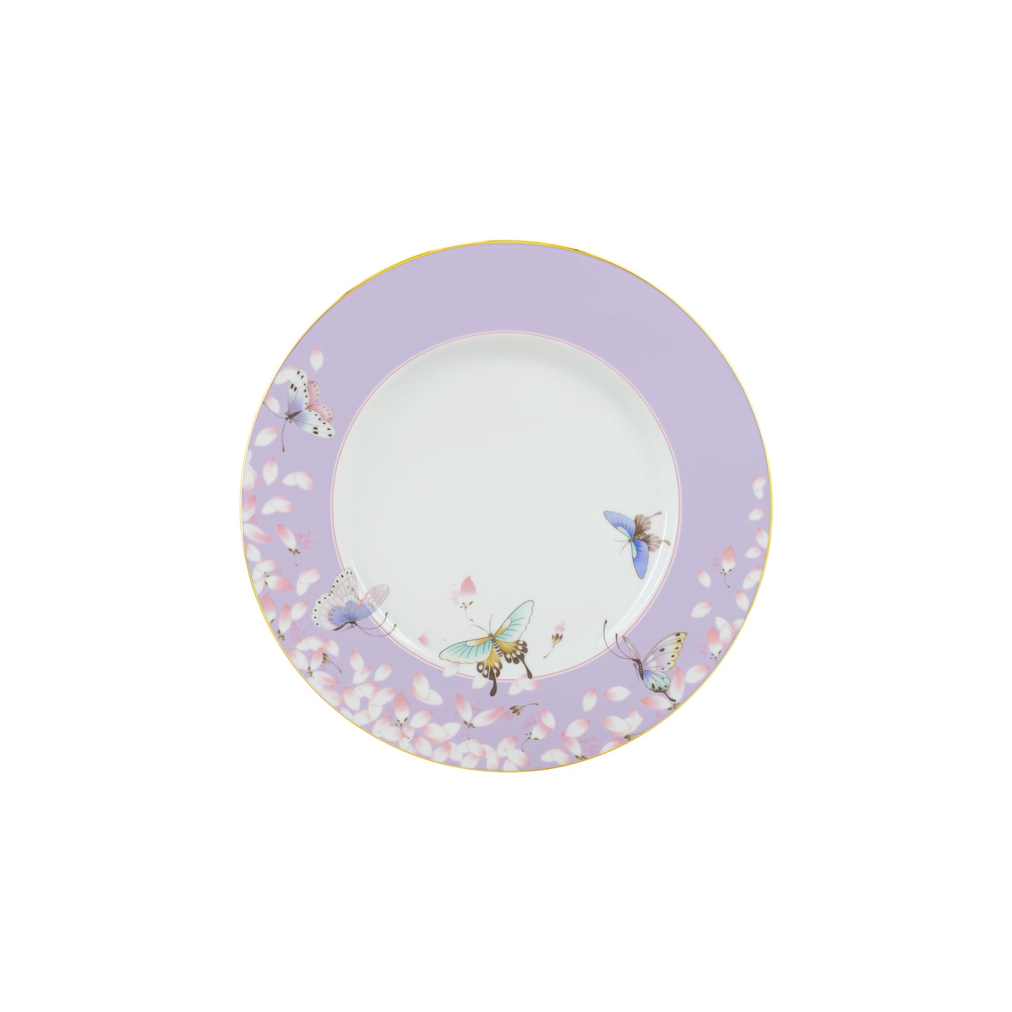 Butterflies Among Flowers 20cm Plate - Purple