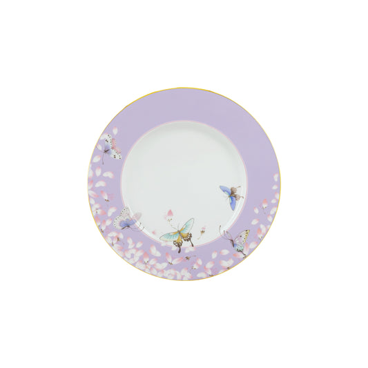 Butterflies Among Flowers 20cm Plate - Purple