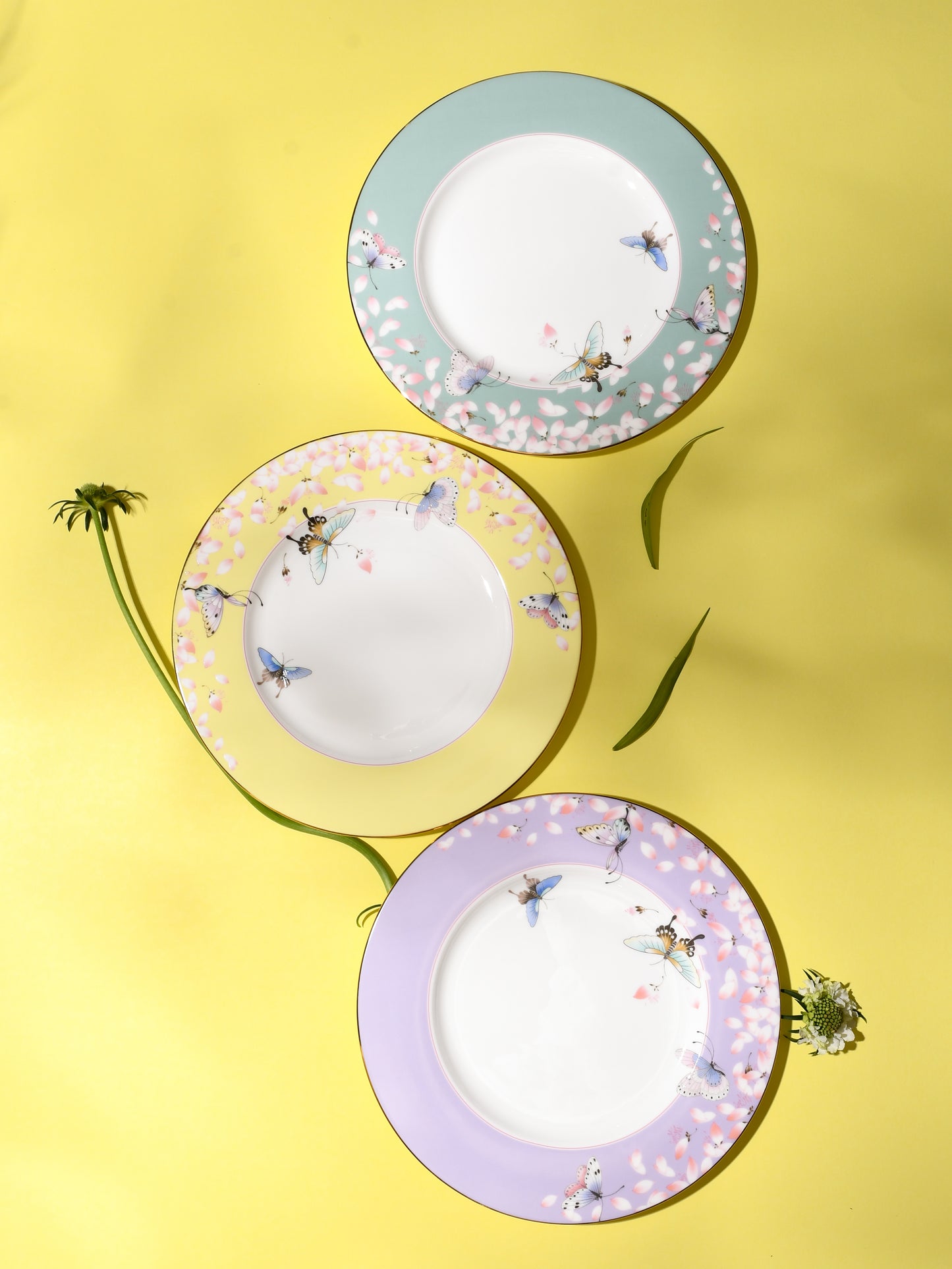 Butterflies Among Flowers 20cm Plate - Pink