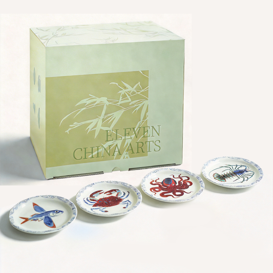 Eleven China Arts Chinese Sweet Plate Set of 4