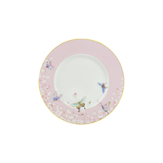 Butterflies Among Flowers 20cm Plate - Pink