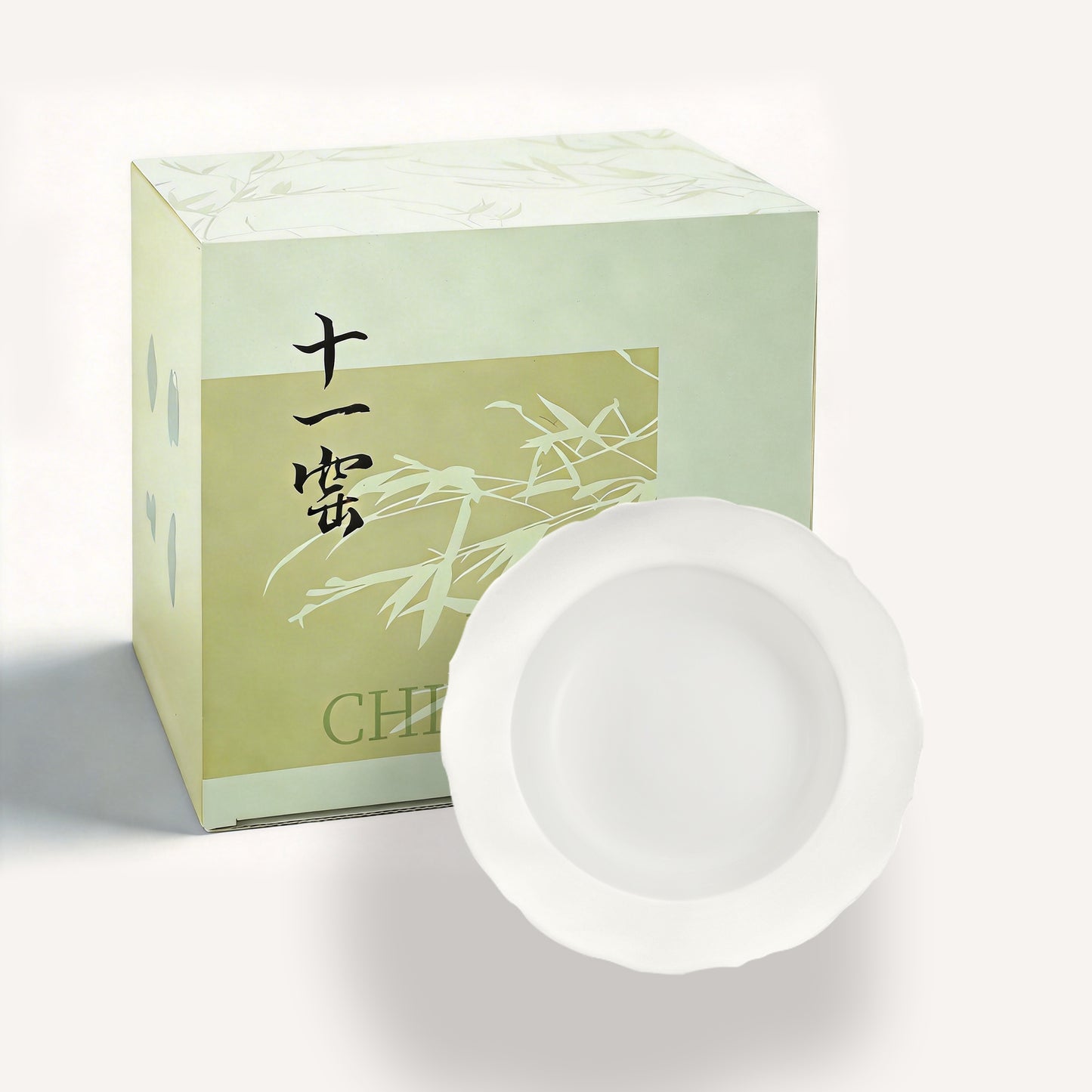 Song-Style Petal-Rim White 19cm Deep Plate